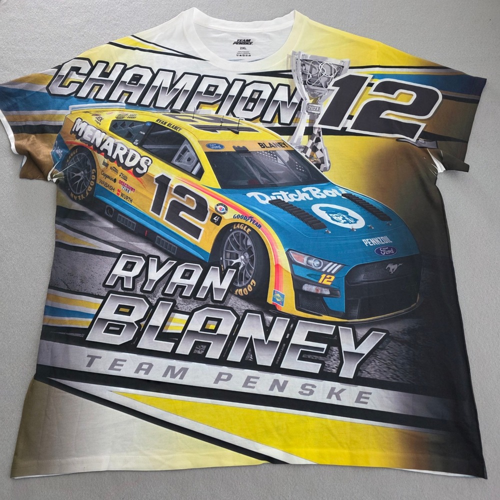 Ryan Blaney 2023 NASCAR Cup Series Champion Shirt Team Penske Menards 2XL